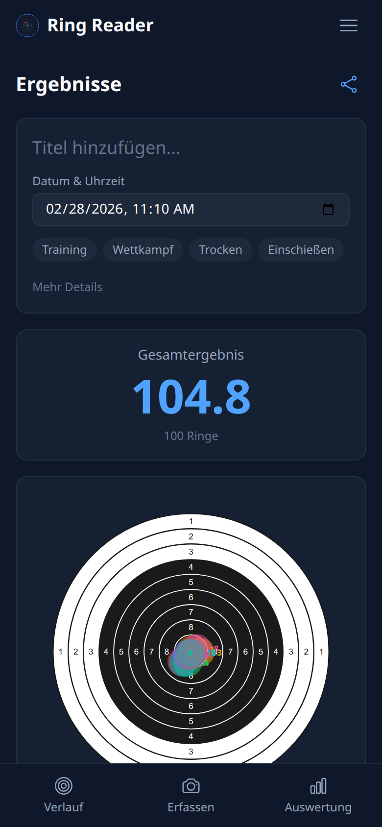 Ring Reader Ergebnis