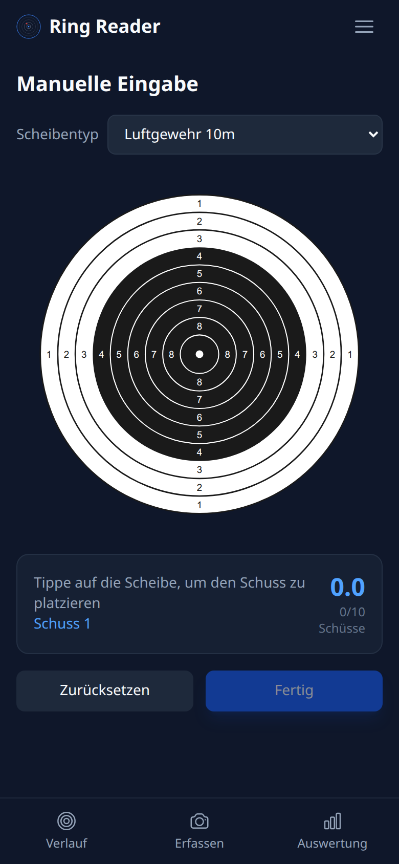 Ring Reader Manuelle Eingabe