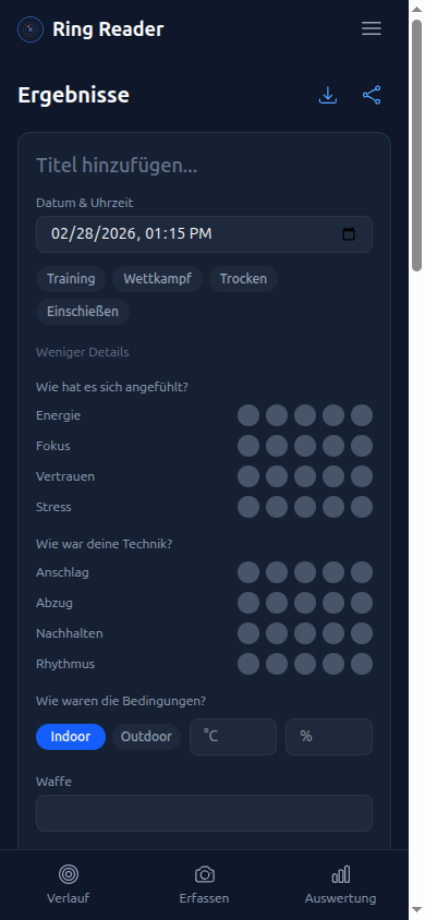 Training erfassen &mdash; Gef&uuml;hle und Technik